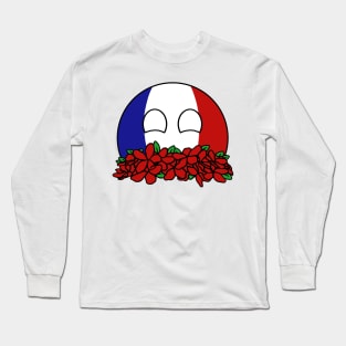 countryballs france play flowers Long Sleeve T-Shirt